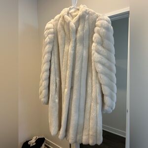 Vintage White Faux Fur Coat